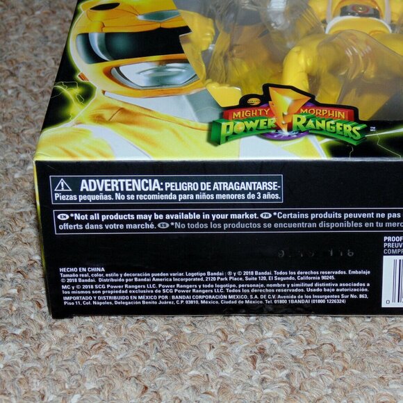 2018 Bandai MMPR Power Rangers Legacy Collection 6" Yellow Ranger MIB Brand New - Picture 7 of 10